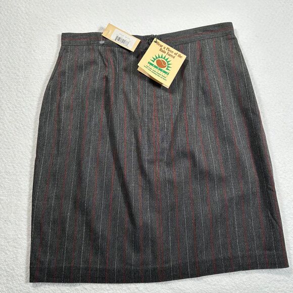 BCBG Max Azria Pencil Skirt Women's Size 12 Gray Vertical Stripe New - Picture 2 of 10